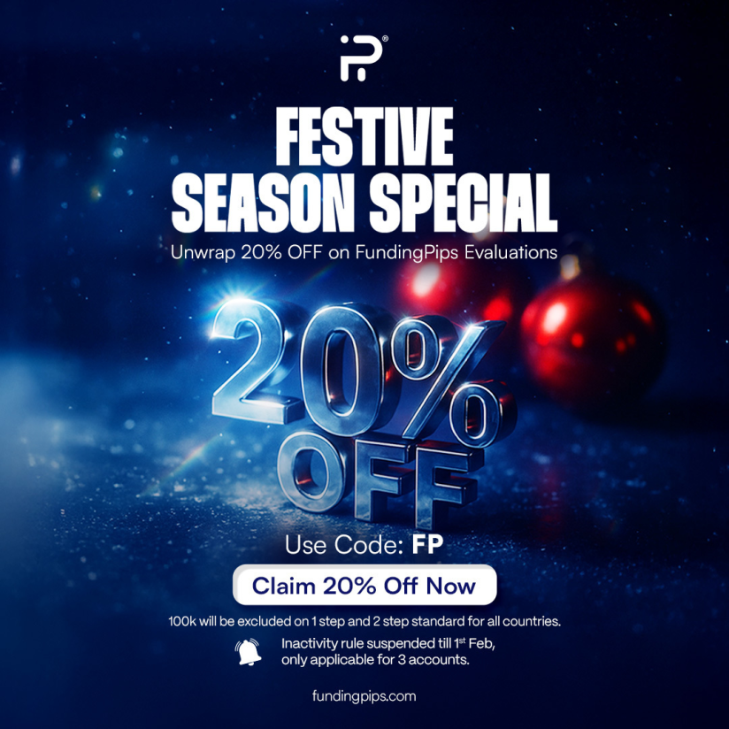 FundingPips Christmas Offer 20% Discount on Evaluations
